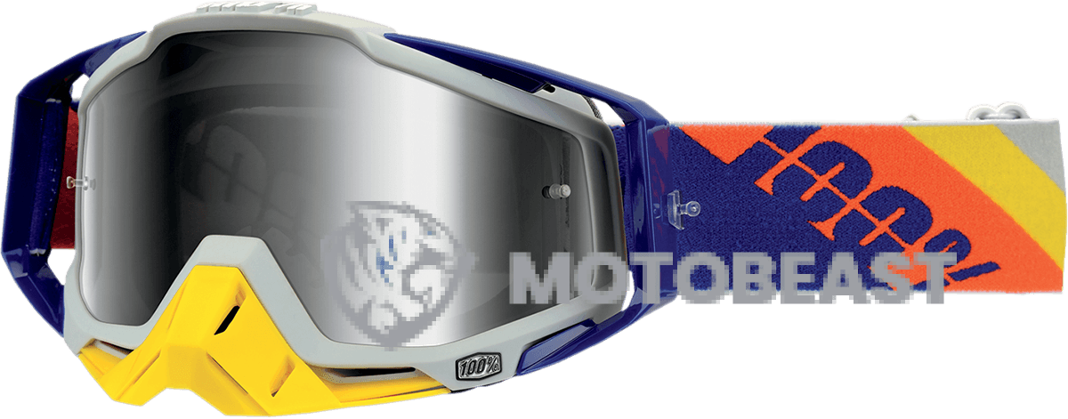 100% RACECRAFT MIRROR LENS SLANT NAVY