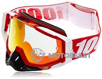 100% RACECRAFT MIRROR LENS FIRE RED