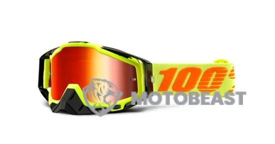 100% RACECRAFT MIRROR LENS NEON ATTACK