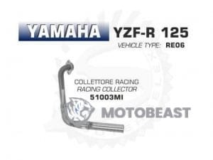 Yamaha YZF R125 14-16 tiesus išmetimo vamzdis arrow