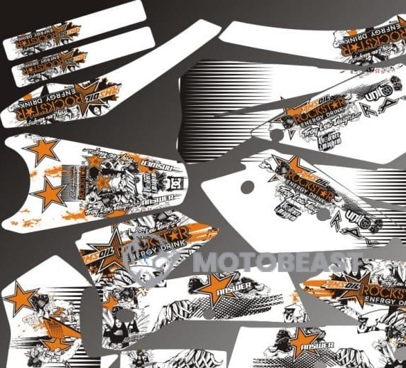 KTM EXC 2005 Rockstar TLD oranžinės grafikos
