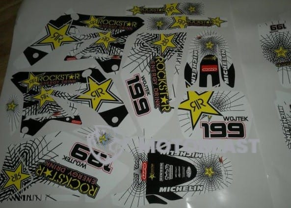 Suzuki RMZ Rockstar baltos grafikos