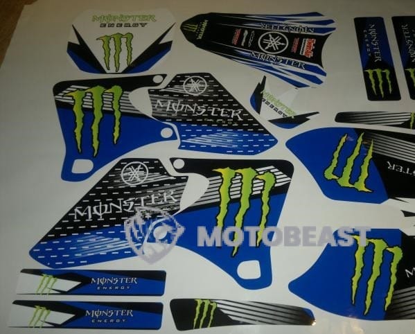 Yamaha YZF250/YZF450 Monster Energy mėlynos grafikos