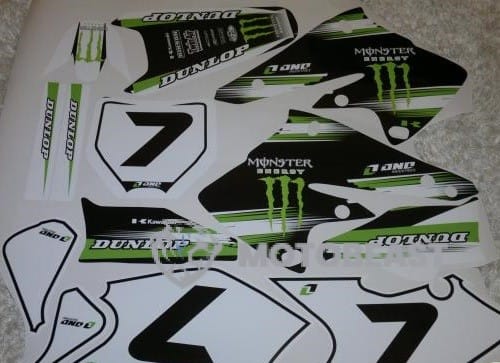 Kawasaki KX250F 2004m. Monster Energy žalios grafikos
