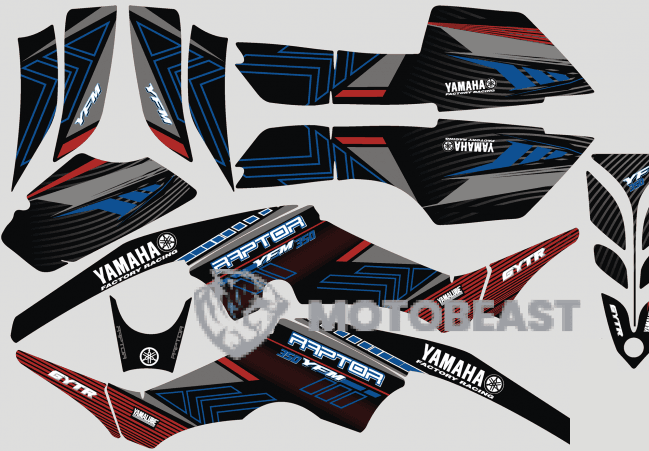 Yamaha Raptor YFM 350 daugiaspalvės grafikos