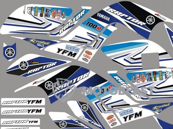 Yamaha Raptor 700 mėlynos grafikos