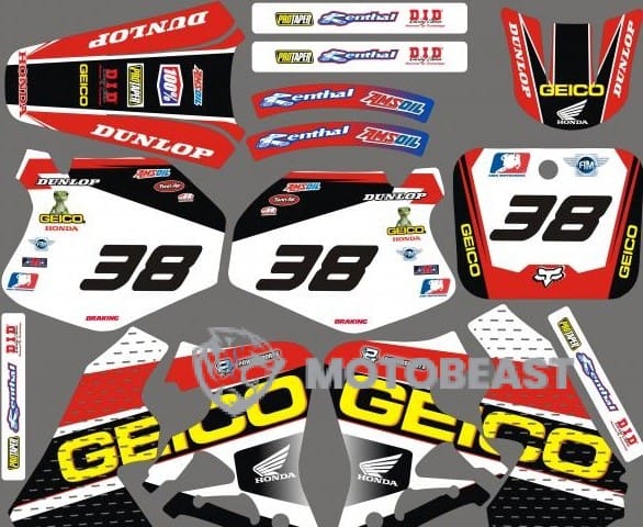 Honda CR125/CR250 Geico grafikos