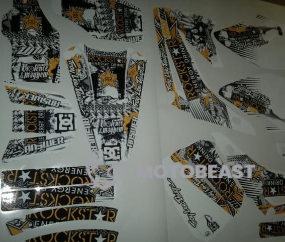 Honda CR125/CR250 2002-2005 Rockstar geltonos grafikos