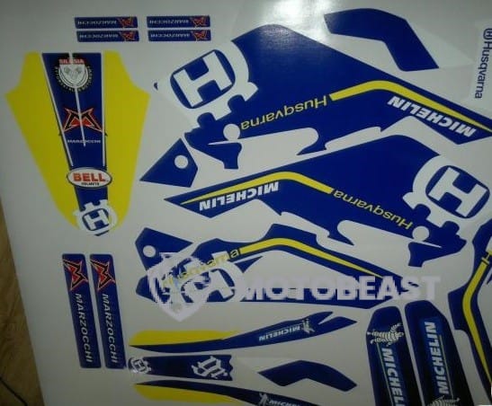 Husqvarna TE 2006 originalios mėlynos grafikos