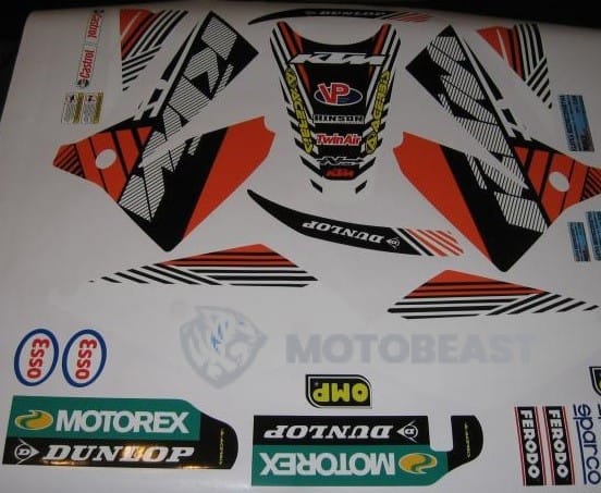 KTM EXC 2005 oranžinės-juodos grafikos