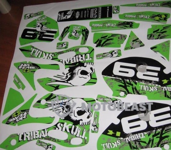 Kawasaki KX125/250 1999m. Tribal Skull grafikos