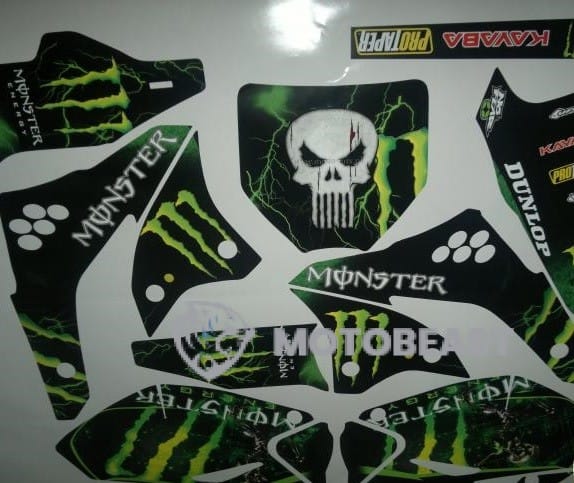 Kawasaki KX450F 2006-2007m. Monster Energy juodos grafikos