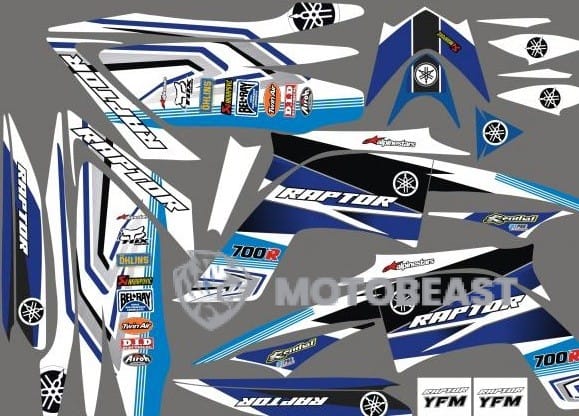 Yamaha Raptor 700 originalios mėlynos grafikos