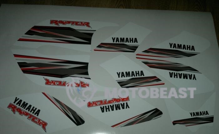 Yamaha Raptor 660 baltos-juodos grafikos