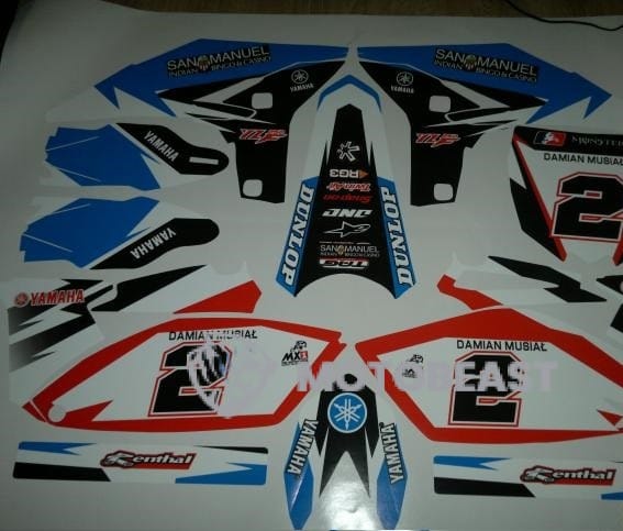 Yamaha YZF250/YZF450 2010-2012m. San Manuel mėlynos-raudonos grafikos