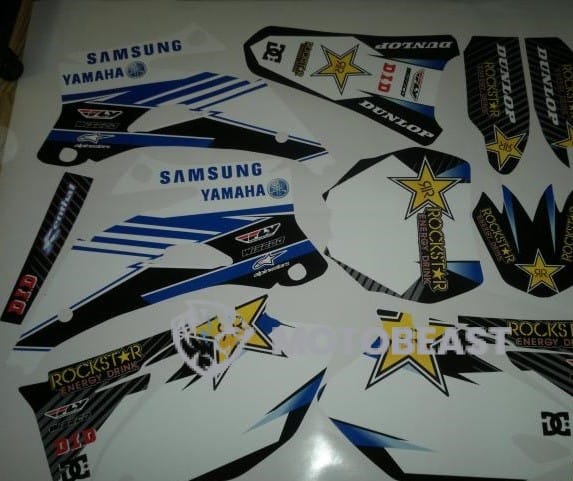 Yamaha YZF250/YZF450 2003-2005 Rockstar mėlynos-baltos grafikos