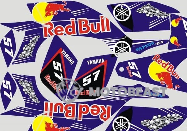Yamaha Raptor 450 2005m. Redbull grafikos