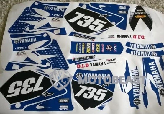 Yamaha YZF250/YZF450 mėlynos orginalios grafikos