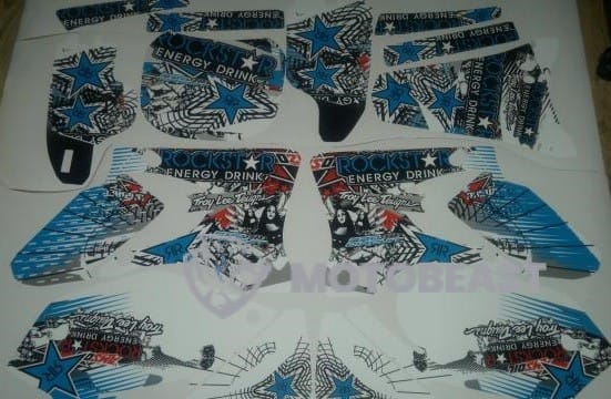 Yamaha YZF250/YZF450 2003-2005m. Rockstar TLD mėlynos grafikos