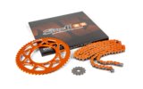 Grandinės komplektas 13x53 - 420 Stage6 aliuminio CNC Orange Derbi DRD Pro