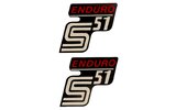 Lipdukas (x2) S51 Enduro juoda / raudona Simson