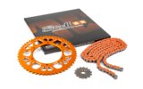Grandinės komplektas 13x53 - 420 Stage6 aliuminio CNC oranžinis Aprilia SX 50