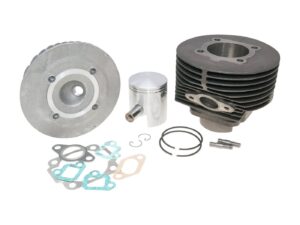 Cilindro komplektas Polini ketaus dvigubas įvadas 130cc 57mm, skirtas Vespa 125 ETS, PK, Primavera 2T, Primavera ET3 2T, XL