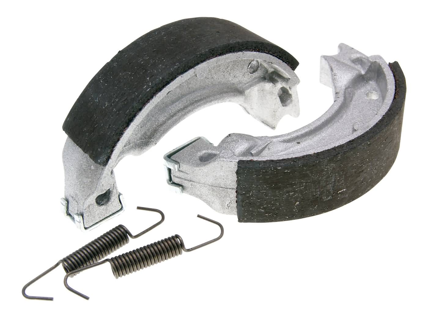 Būgninių stabdžių kaladėlių komplektas Polini 110x25mm su spyruoklėmis būgniniam stabdžiui MBK Booster, YAMAHA BWS
