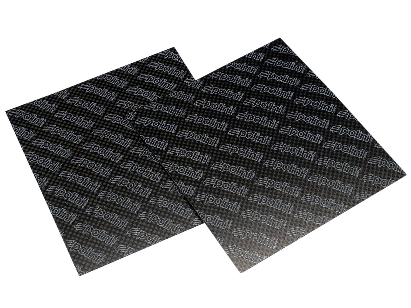 Karboniniai lapelinių vožtūvų lapai Polini 0,33mm 110x100mm - universalūs (šviesiai mėlyni)