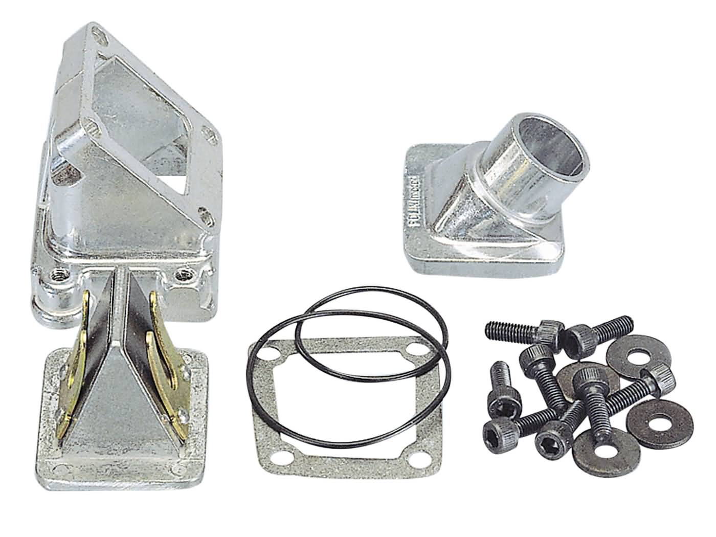 įsiurbimo kolektorius Polini lapeliniai vožtūvai 19/24mm, skirtas Peugeot 103, 103 SP, HP, MVL 50