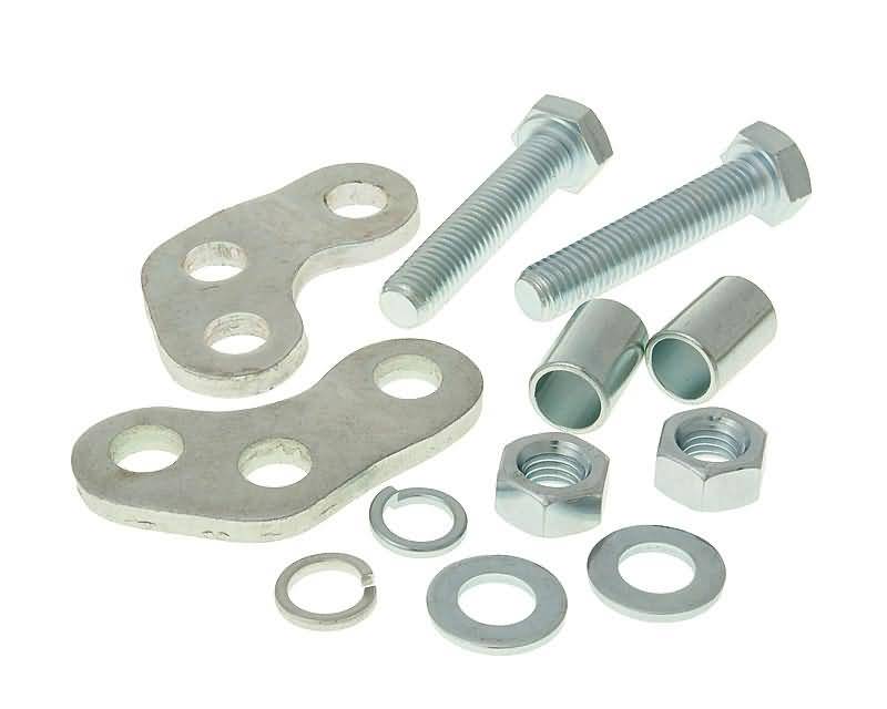 amortizatoriaus adapteris / amortizatoriaus aukščio reguliavimo sidabro spalva, skirta Derbi Senda (00-), Aprilia RX, SX, Gilera RCR, SMT