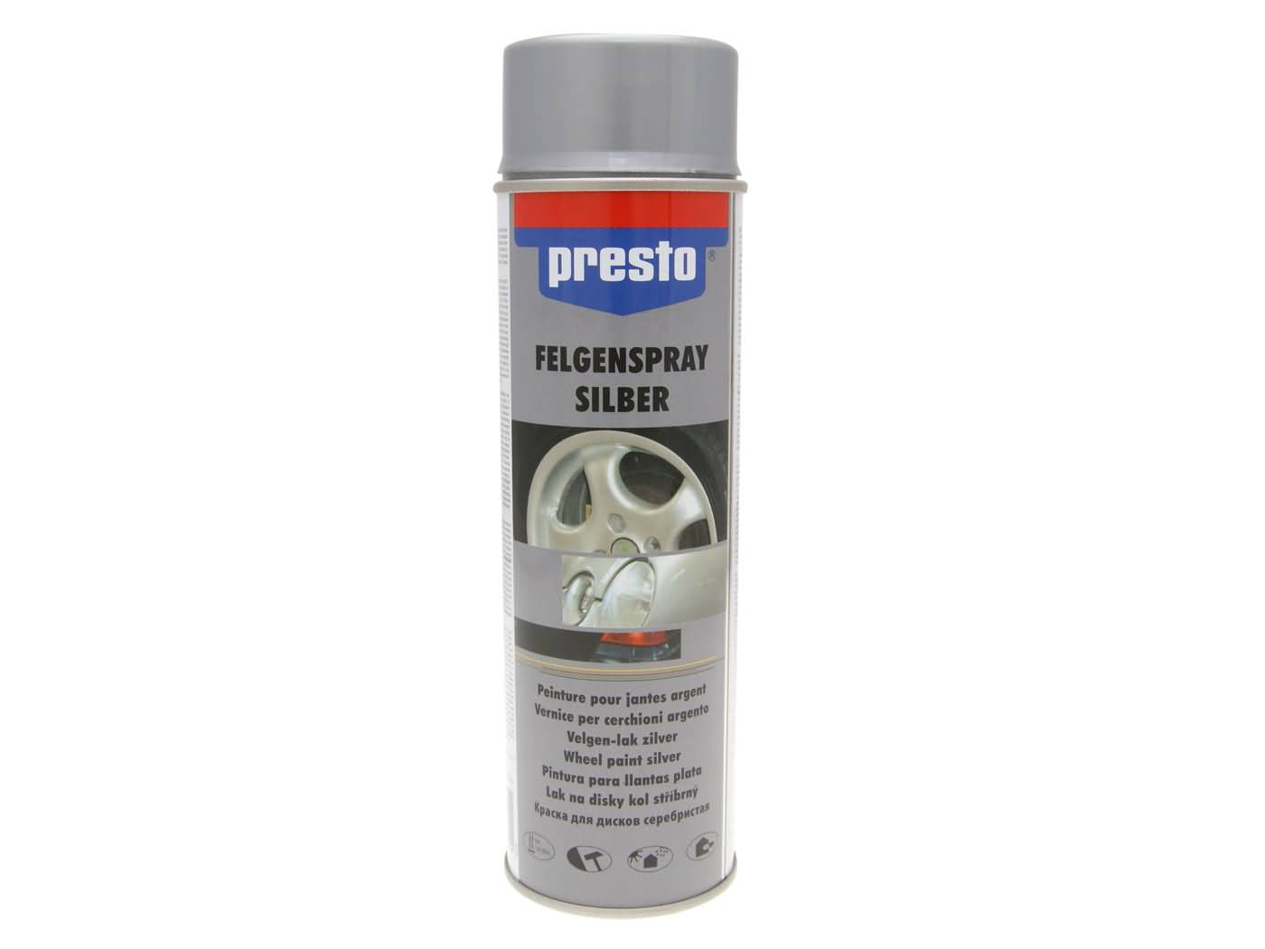 ratų purškiami dažai Presto silver 500ml