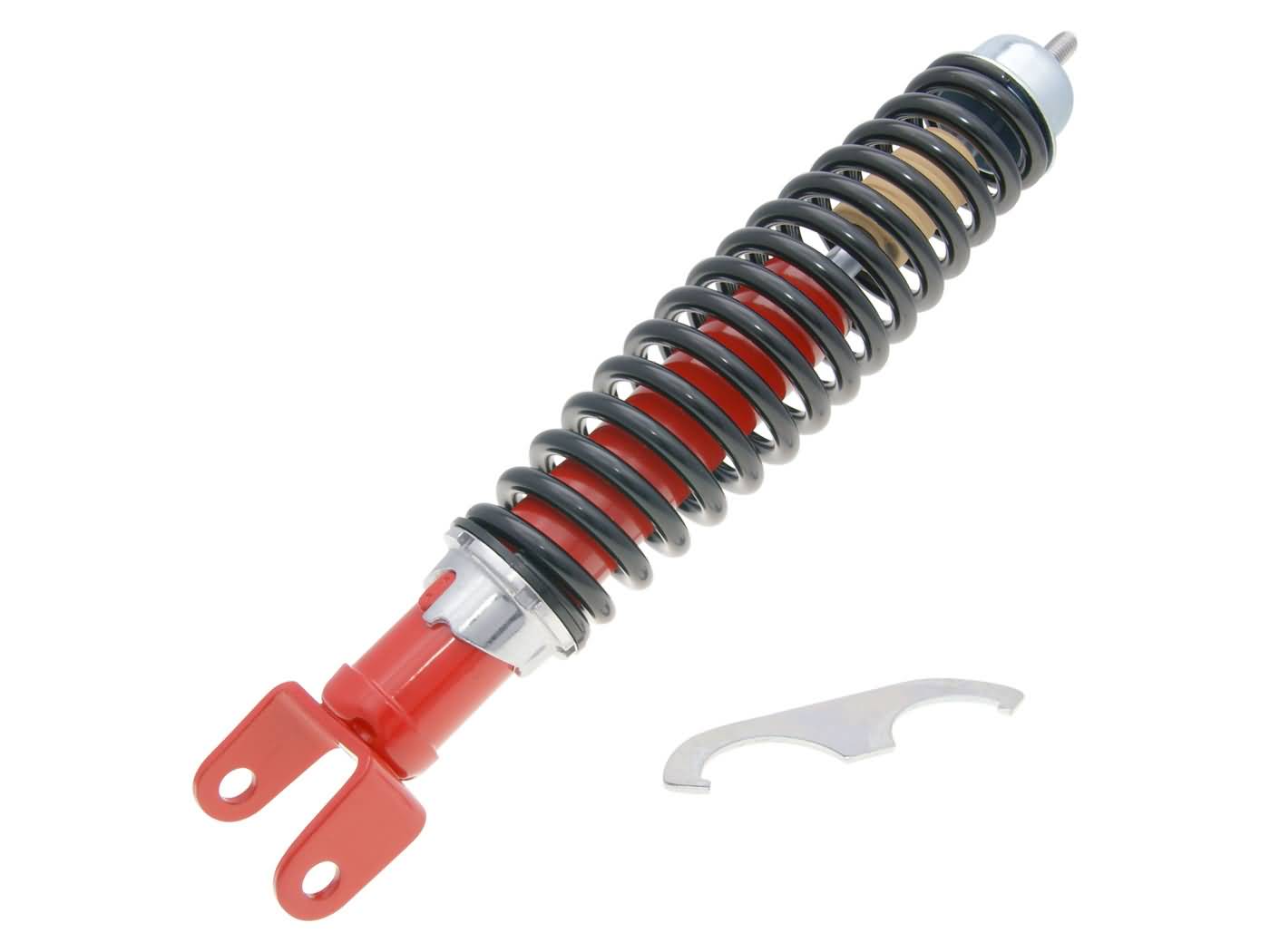 galinis amortizatorius Carbone Sport 345mm raudona / juoda, skirta Vespa 50-90-125 Primavera, ET3