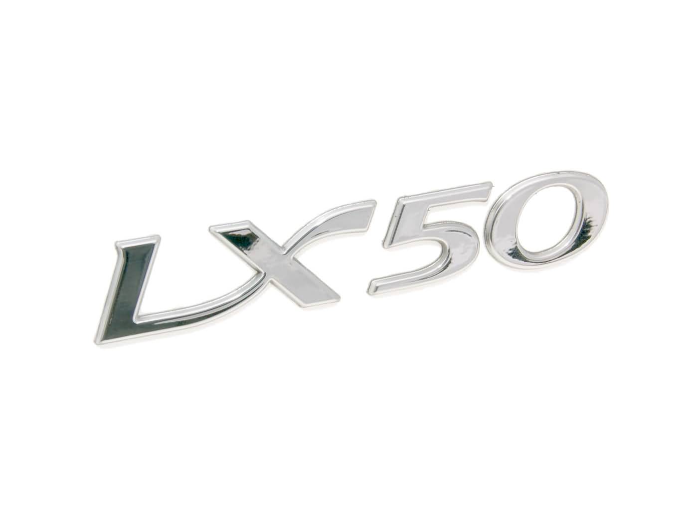 šoninio dangtelio ženklelis "LX50", skirtas Vespa LX 50