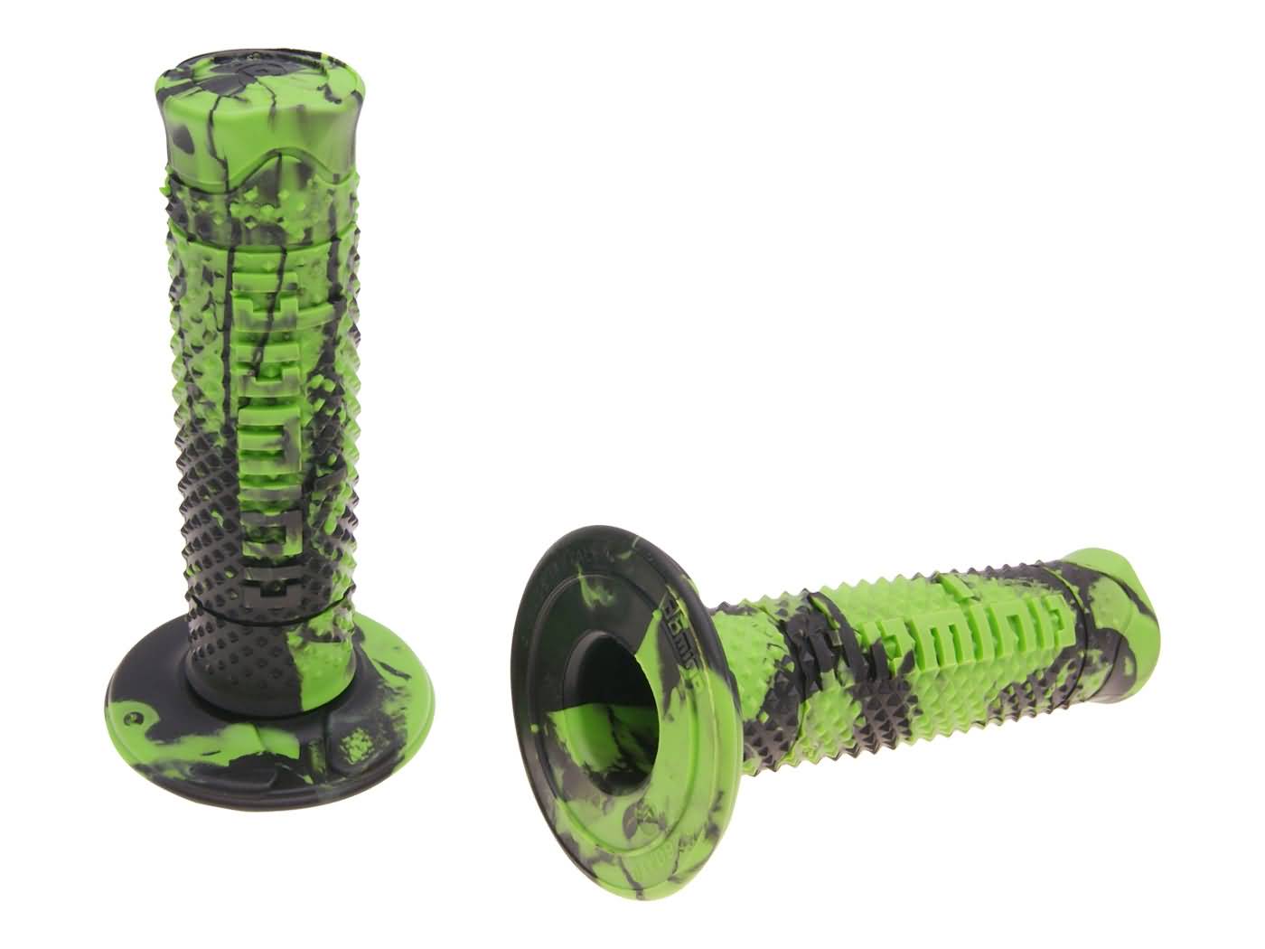 vairo gripsai / guminės rankenos komplektas Domino A260 OFF-ROAD gyvatukas juoda/žalia