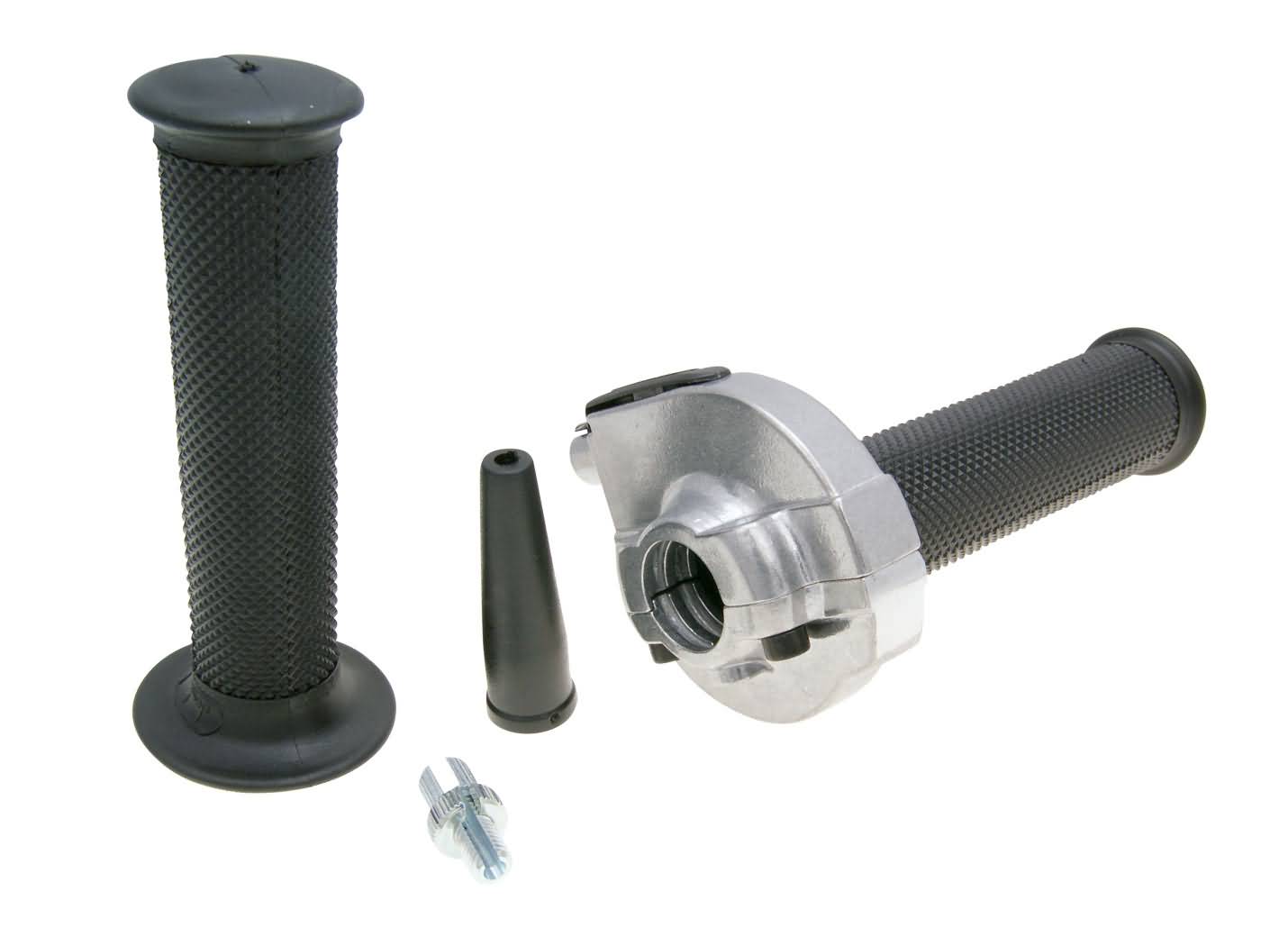Trumpos eigos gazo rankena Domino Enduro 2.3°/ 46mm sidabro spalvos - universalus