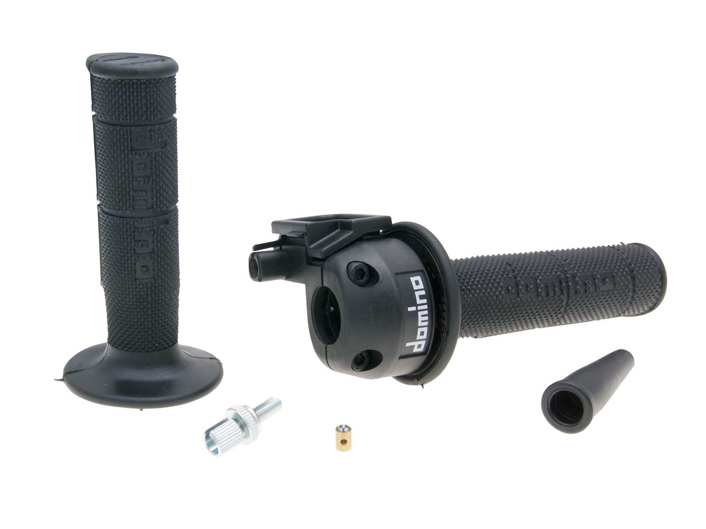 Trumpos eigos gazo rankena su gripsais Domino 3.6°/ 74mm, skirtas Aprilia SX, RX, Derbi Senda SM, R, Gilera RCR, SMT