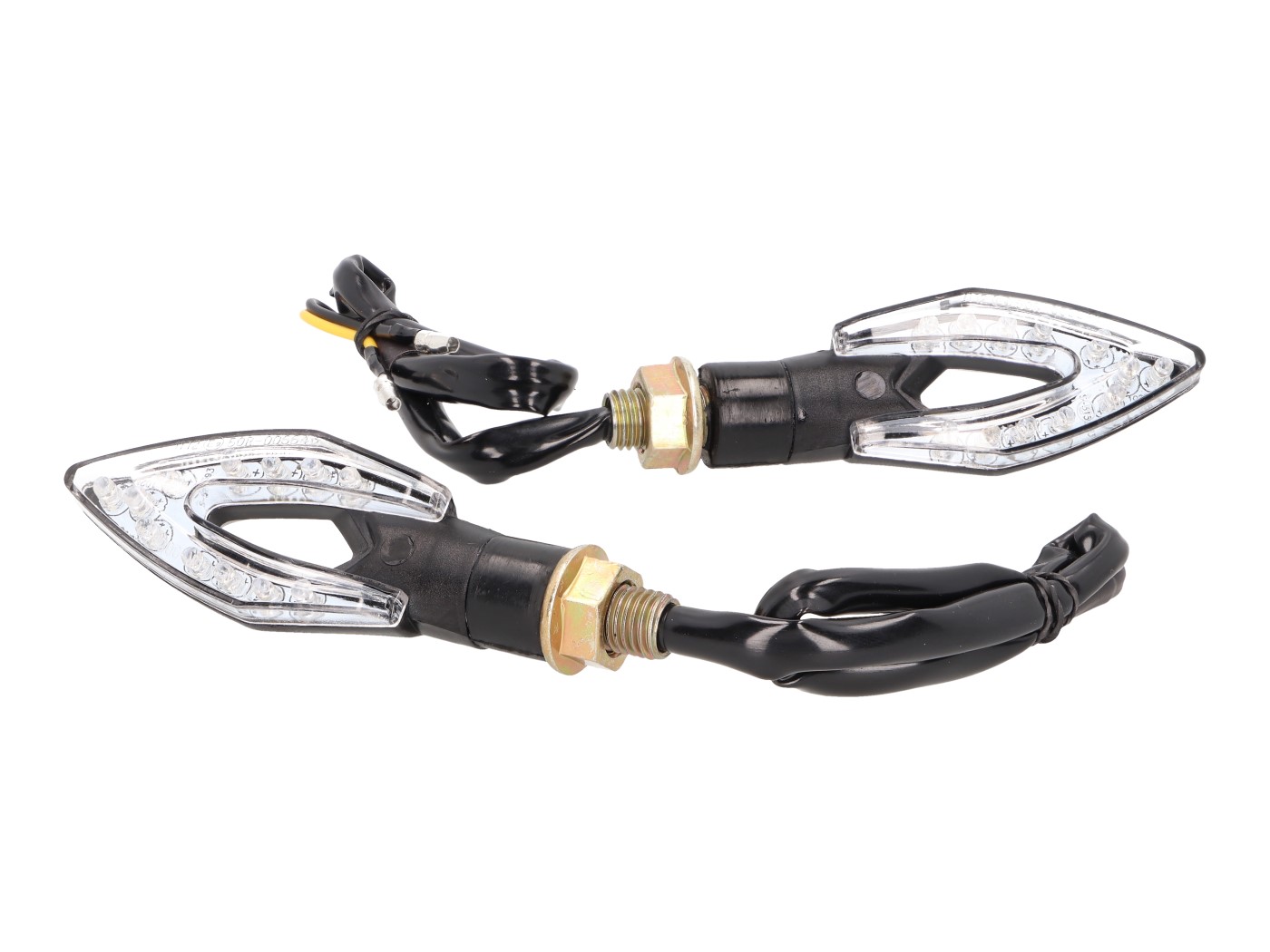 Posūkių komplektas M10 sriegis LED juodas Mini, trumpas variantas