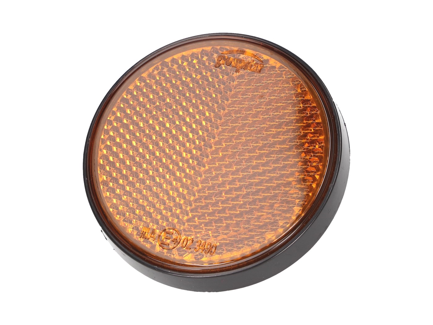 atšvaitas apvalus 55mm oranžinės spalvos, prisukamas