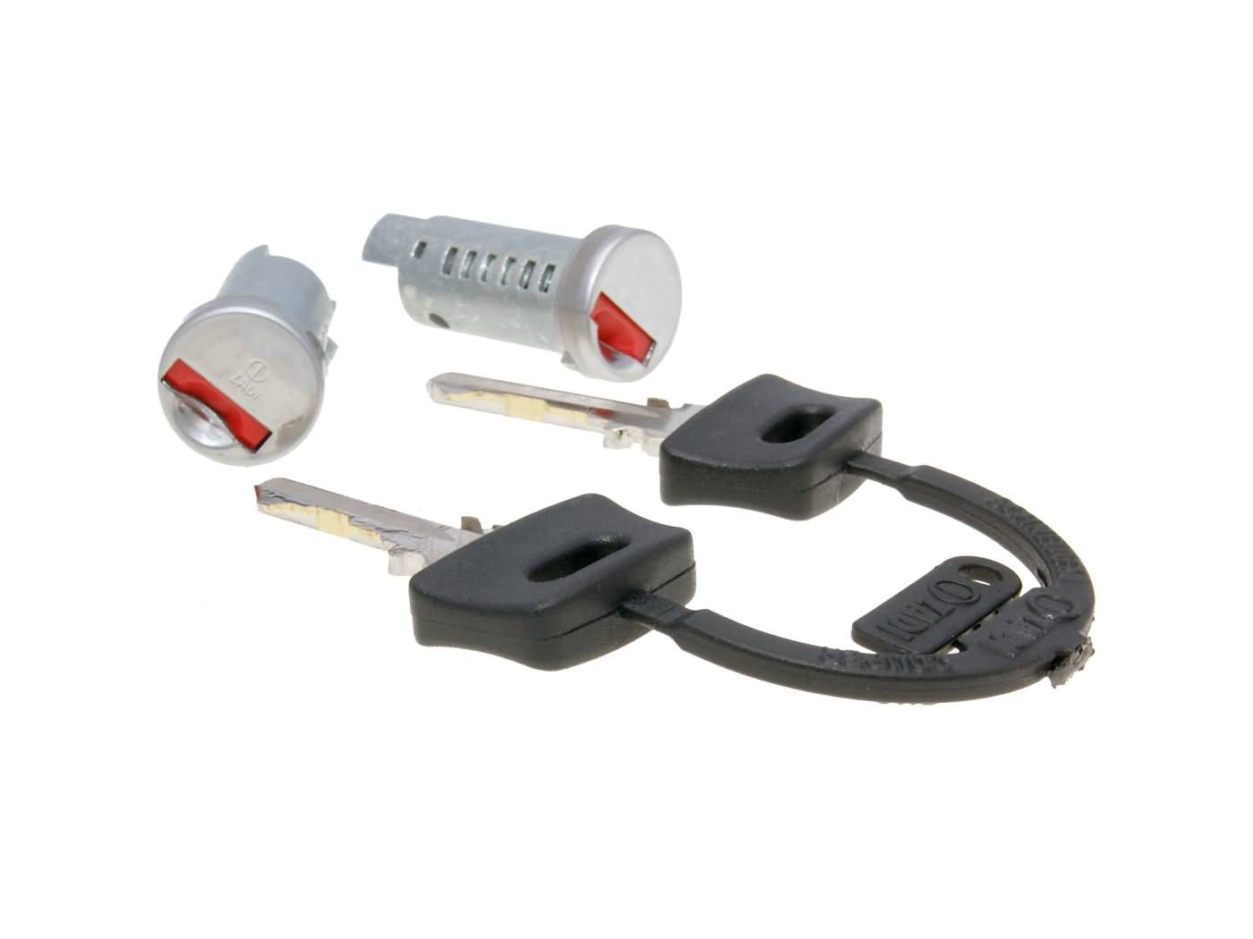 vairo užraktas / 2 spynos Cilindro komplektas Piaggio ZIP, TPH, NRG, SKR, Free, Sfera, Vespa PX, PK, P, Cosa