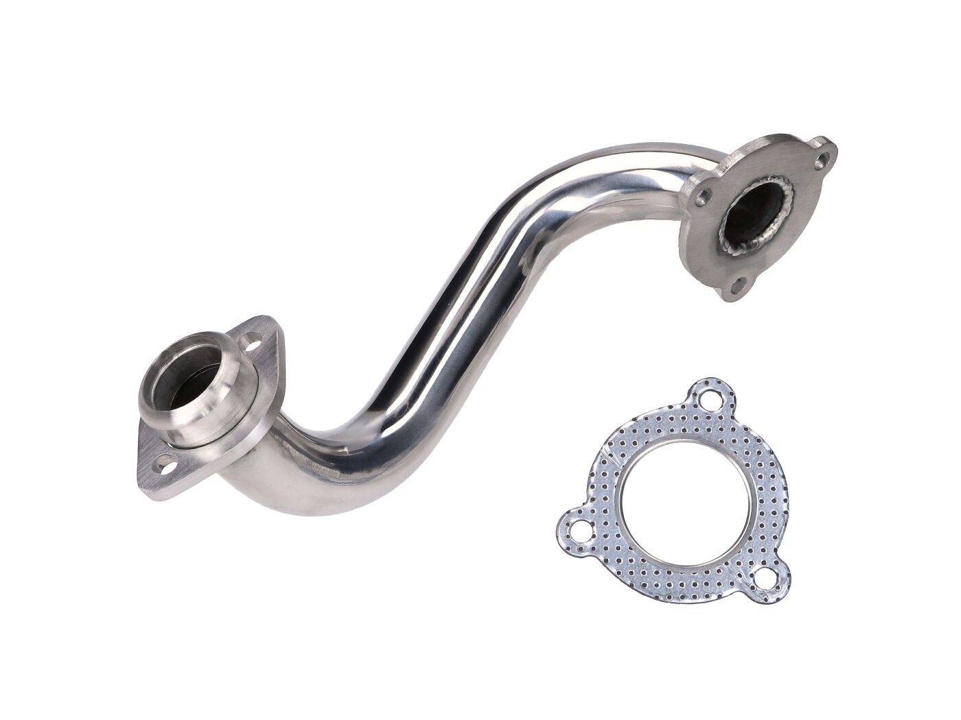 nerūdijančio plieno išmetimo kolektorius, be ribotuvų Aprilia SX, RX, Derbi Senda, DRD, X-Treme, SM, Gilera RCR, SMT