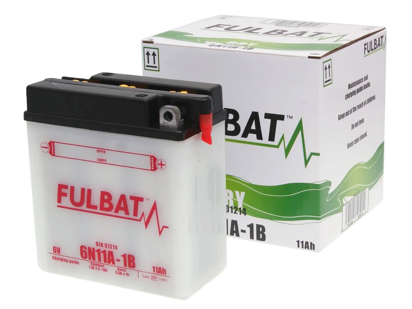 baterija Fulbat 6V 6N11A-1B DRY įsk. rūgšties pakuotė