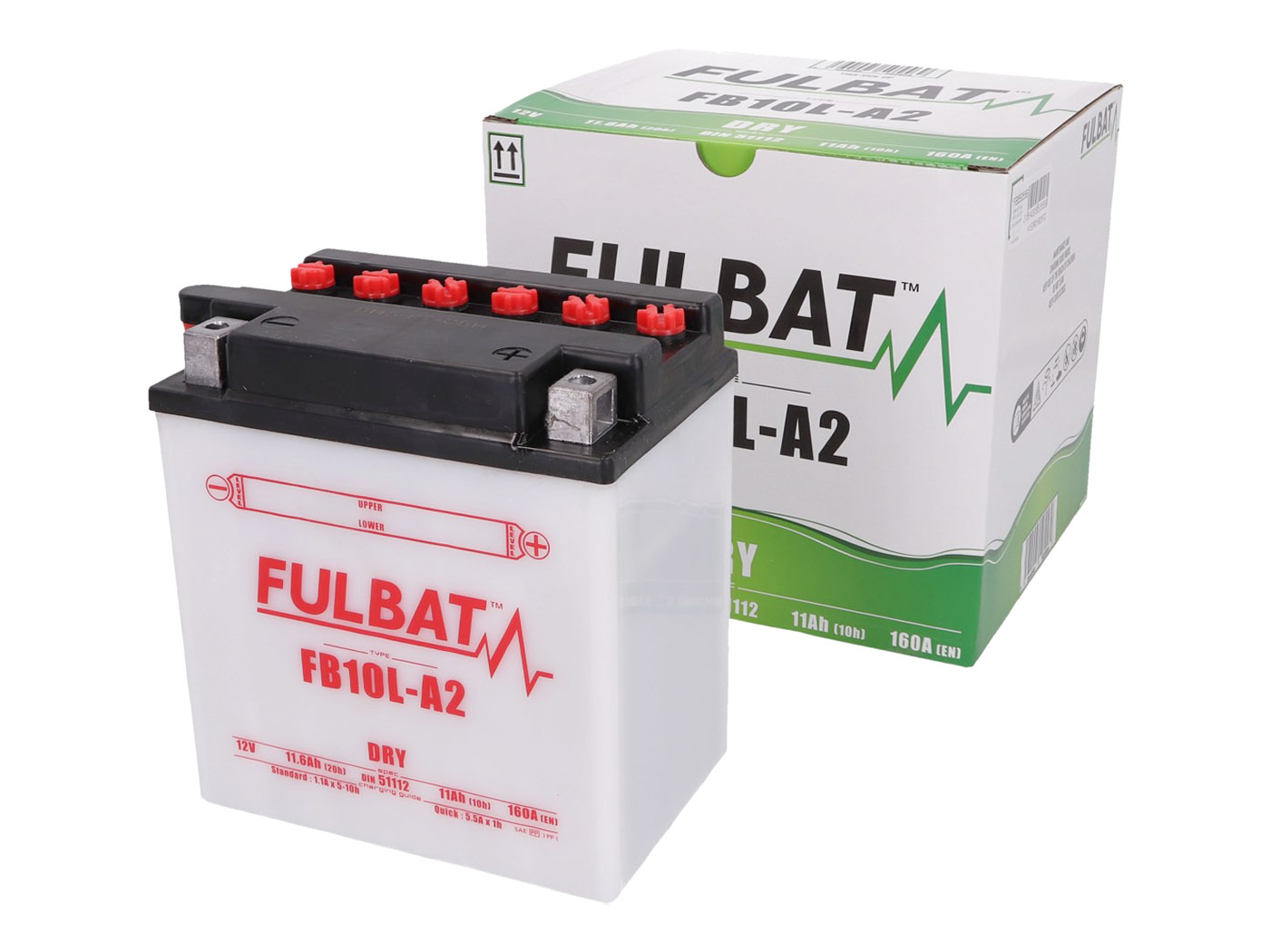 baterija Fulbat FB10L-A2 DRY įsk. rūgšties pakuotė