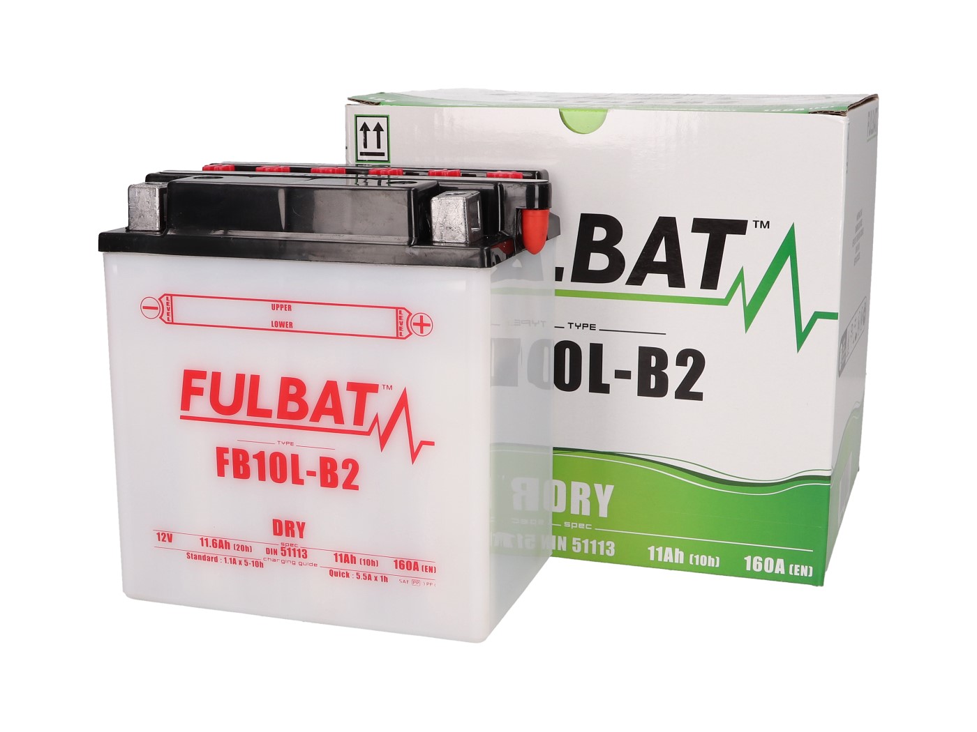 baterija Fulbat FB10L-B2 DRY įsk. rūgšties pakuotė