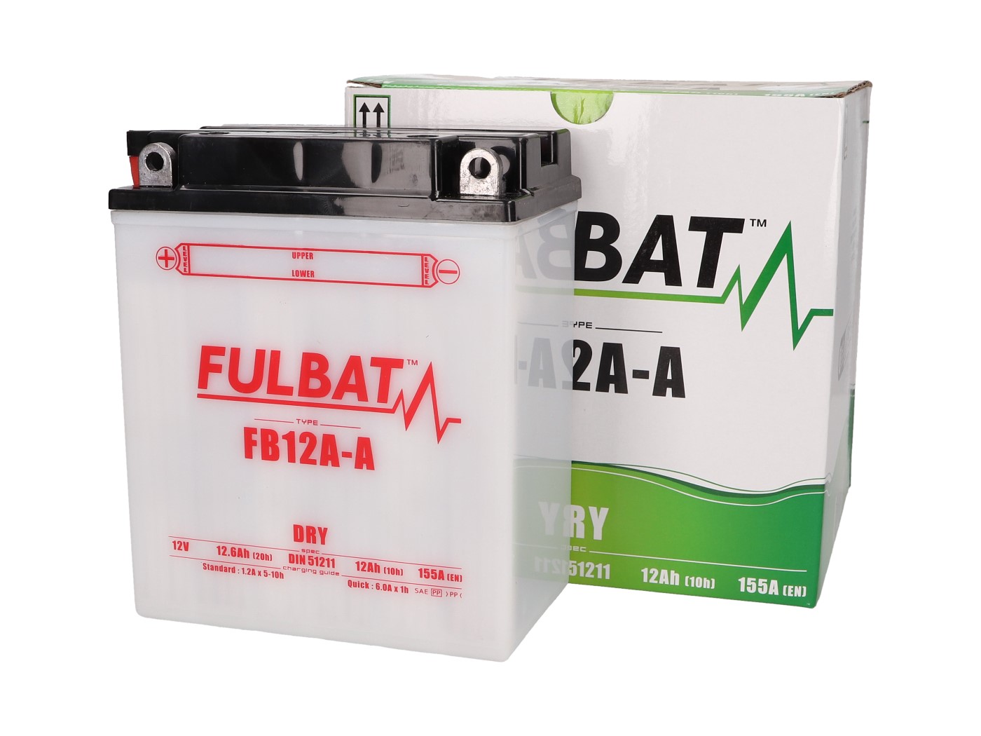 baterija Fulbat FB12A-A DRY įsk. rūgšties pakuotė