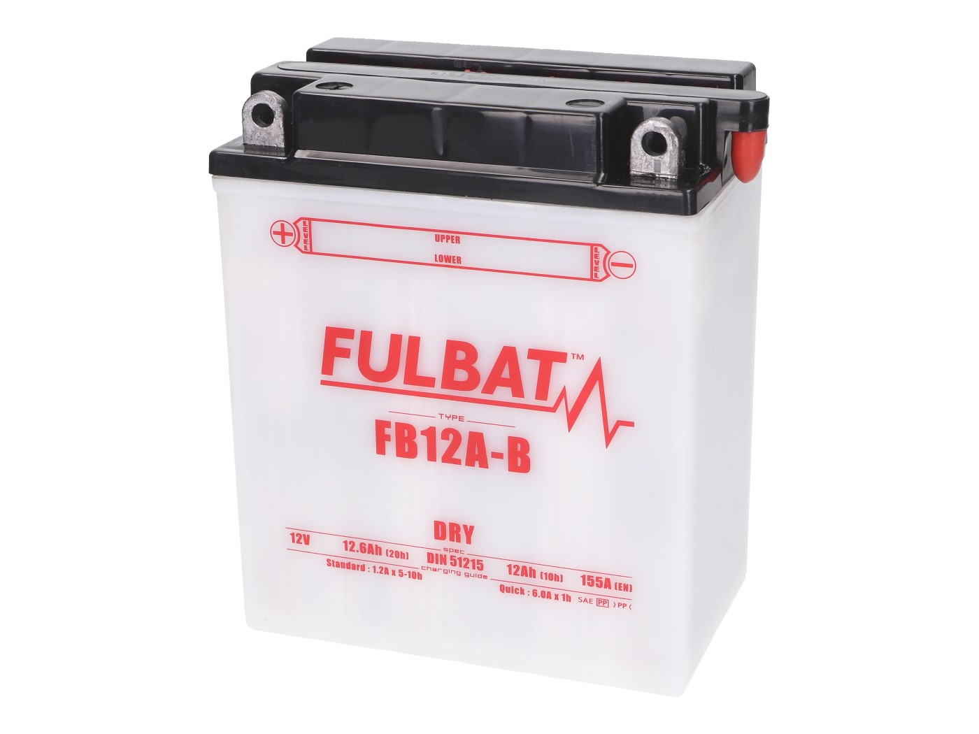 baterija Fulbat FB12A-B DRY su įsk. rūgšties pakuotė