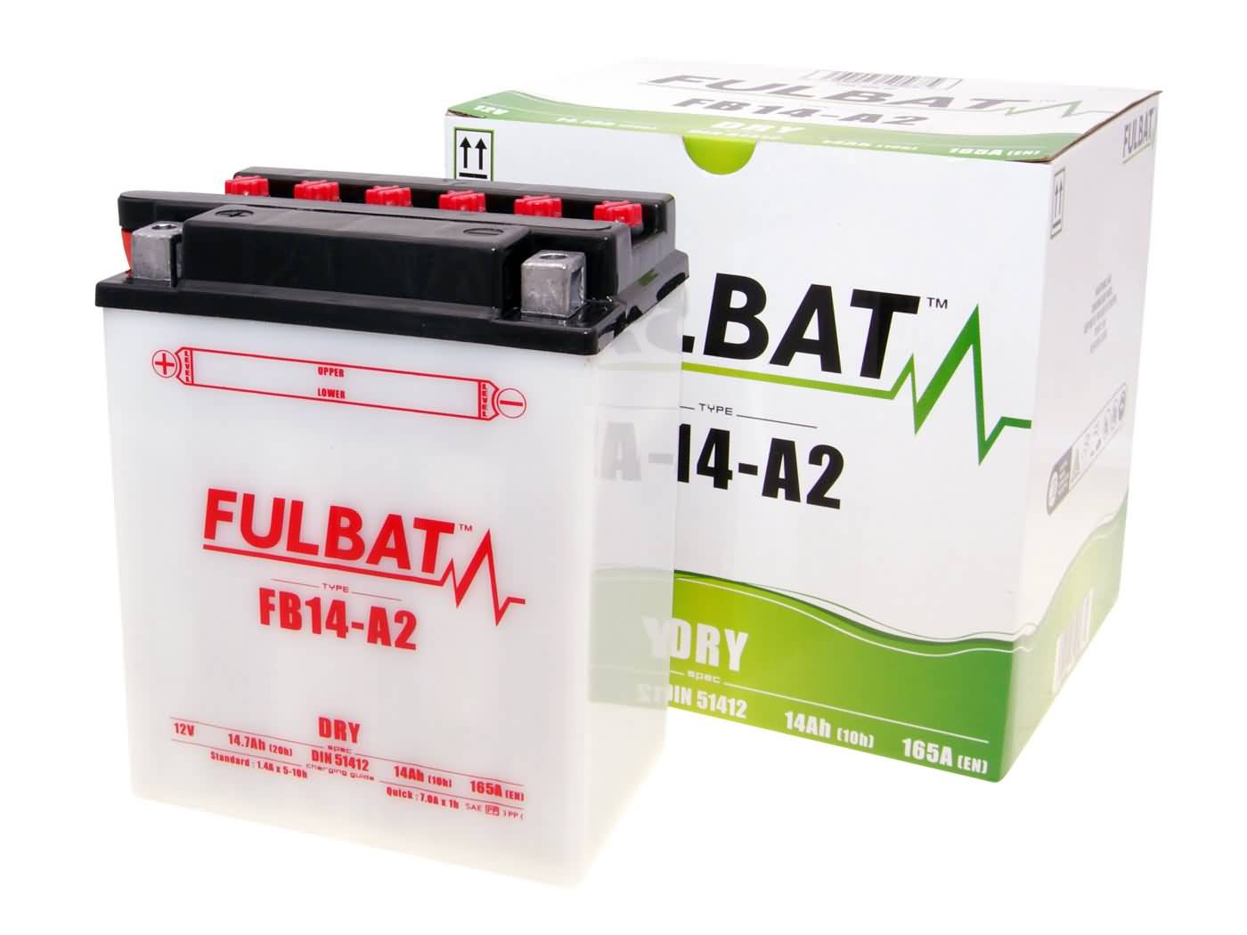 baterija Fulbat FB14-A2 DRY įsk. rūgšties pakuotė