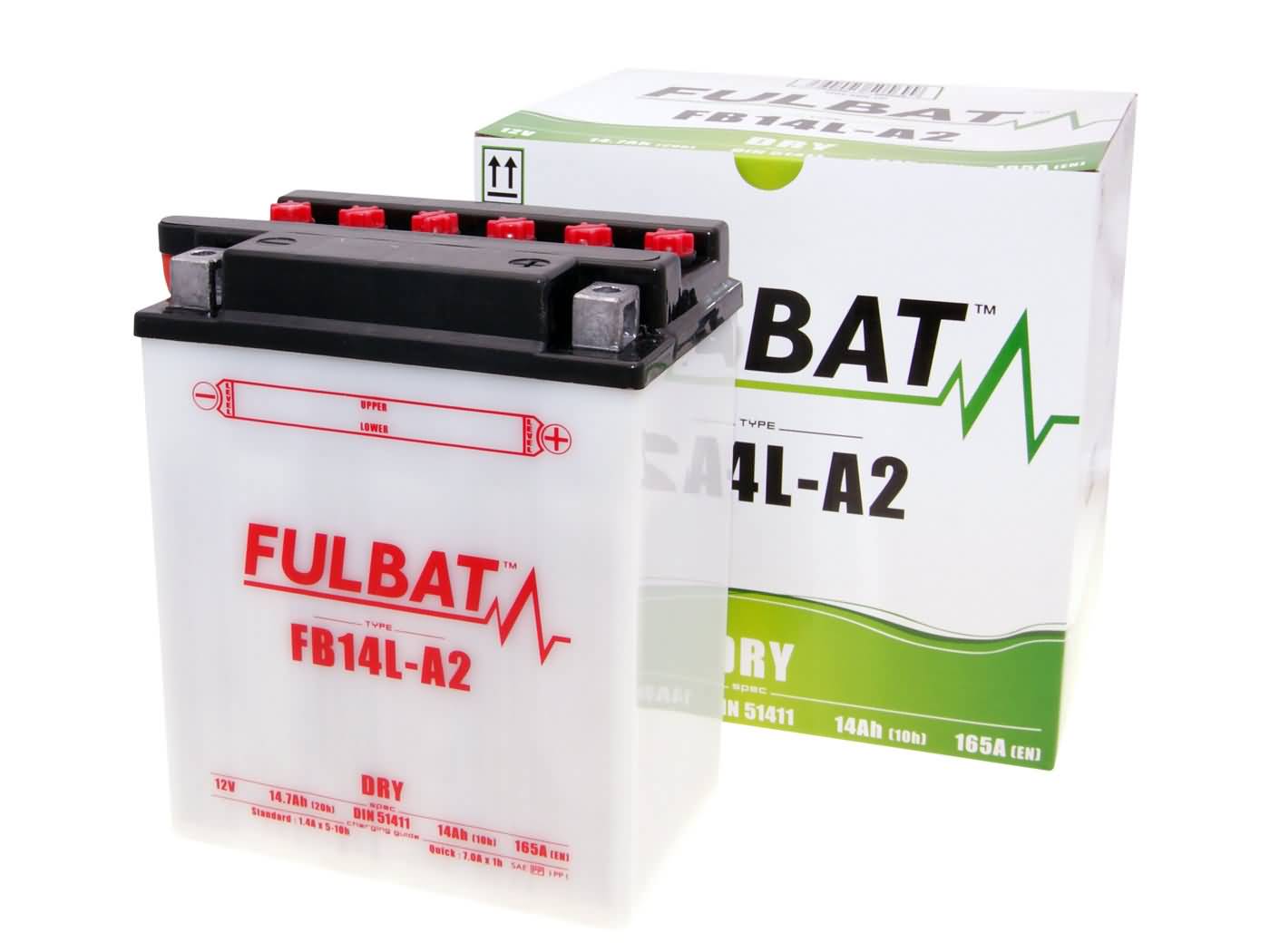 baterija Fulbat FB14L-A2 DRY įsk. rūgšties pakuotė