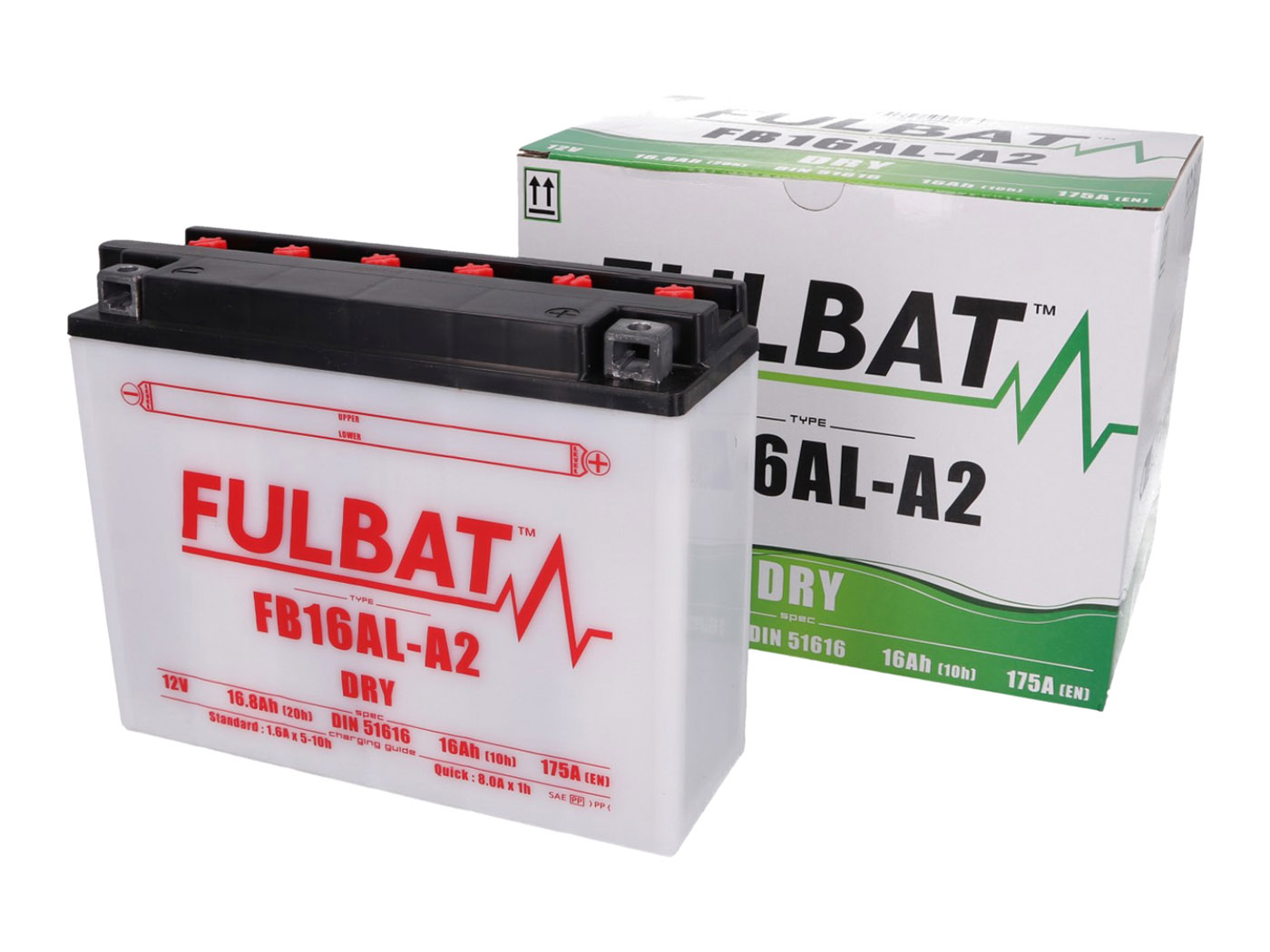 baterija Fulbat FB16AL-A2 DRY įsk. rūgšties pakuotė