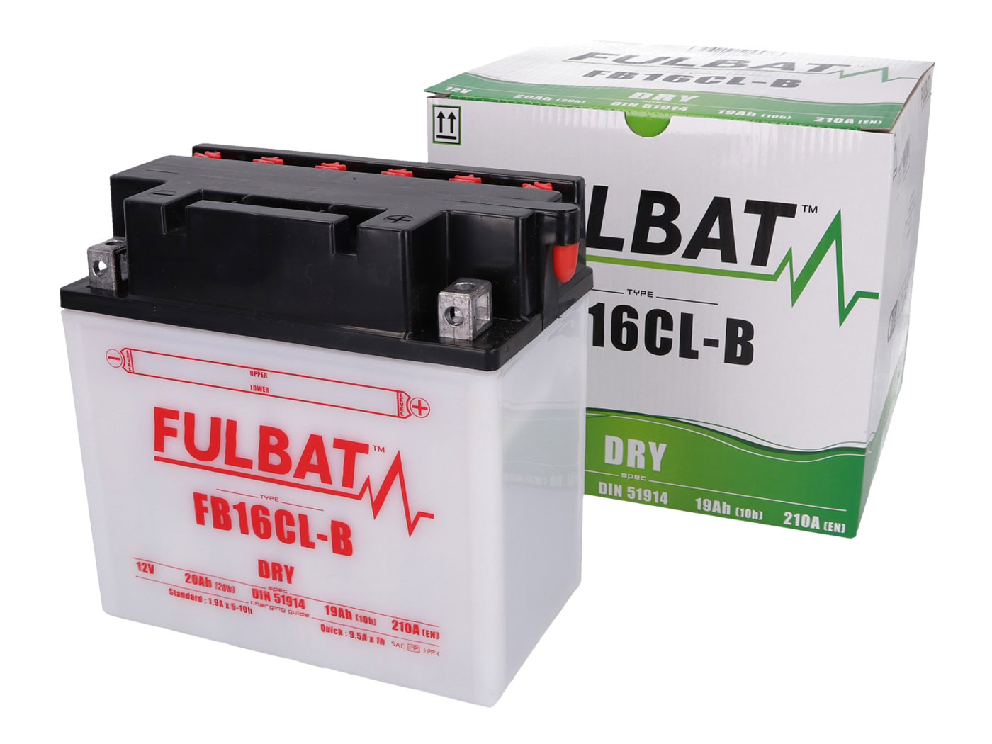 baterija Fulbat FB16CL-B DRY įsk. rūgšties pakuotė